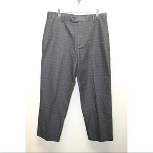 Classic Flat Front Dockers Men Pants Black Chinos Plaid 34x30 100% Cotton Relax